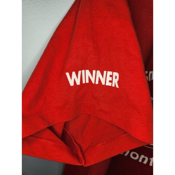 Vintage T-Shirt Single Stitch Red 1994 Curling Ontario Size Large Made In Canada - Picture 3 of 5